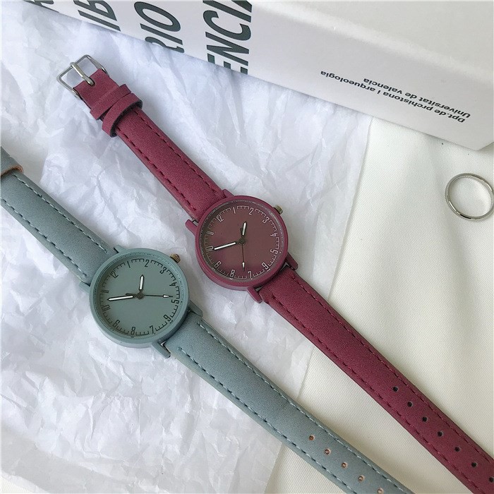 ✅COD [BBS] Jam Tangan Wanita Jhui Quartz Minimalis – Tali Kulit Warna Elegan
