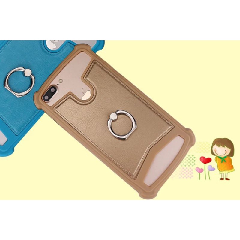 Soft case universal ada ring standnya 4.0in  4.5.in - 5.0in 5.5in tab 6/7/8/10 in