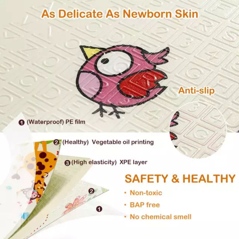 COD 1 KG - SPEEDS PLAYMAT XPE FOAM PREMIUM 180X200 TEBAL 8MM FREE BAG - TIKAR LIPAT - PLAYMAT BABY - ALAS BAYI - TIKAR FOAM - FREE BPA - TIDAK BERBAU - AMAN UNTUK BAYI DAN ANAK