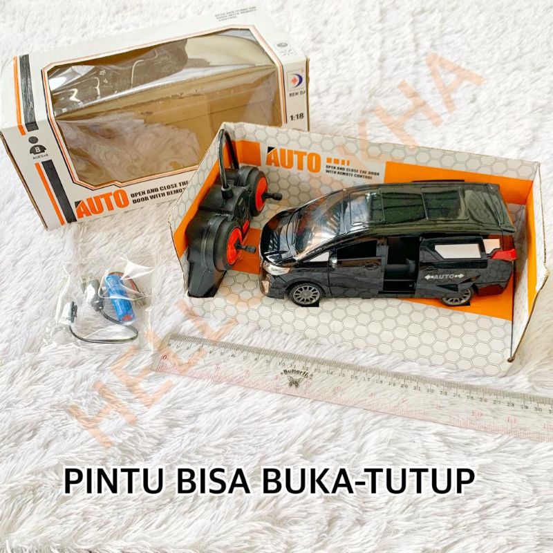 MAINAN RC MOBIL ALPHARD MERK AUTO REMOTE CONTROL PINTU BISA BUKA TUTUP DAPAT BATERAI CHARGE CAS