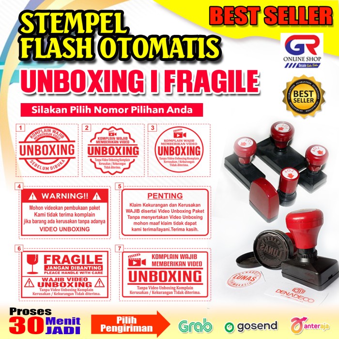 

Jual Stempel Otomatis Fragile/Unboxing Video Cocok Buat Olshop Promo