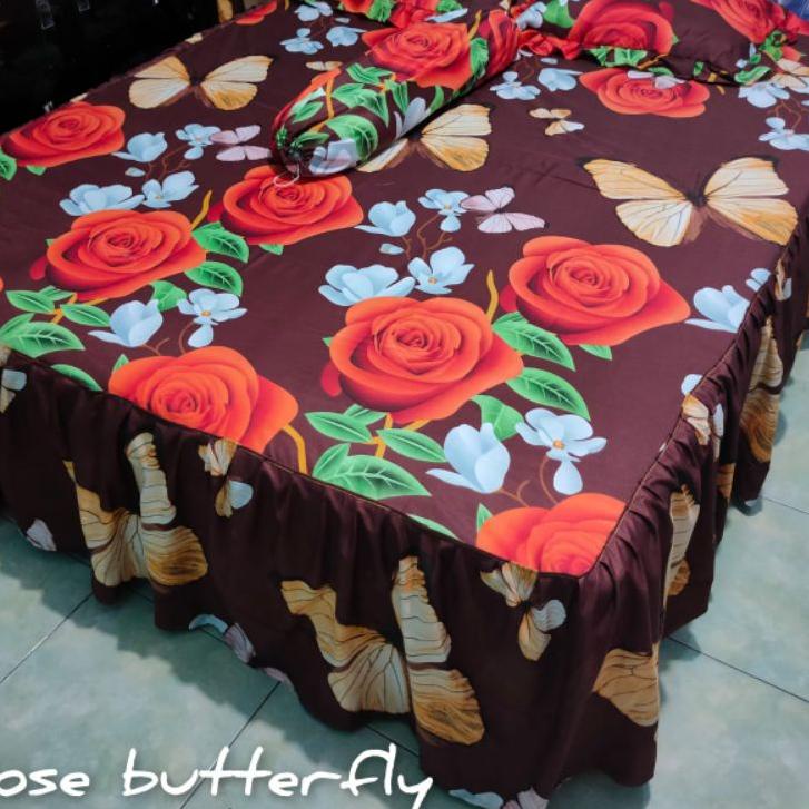 No Lirik✨ sprei rumbai extra king ukur 200x200,2 bantal 2 guling Sprei rumbai king motif hellokitty 