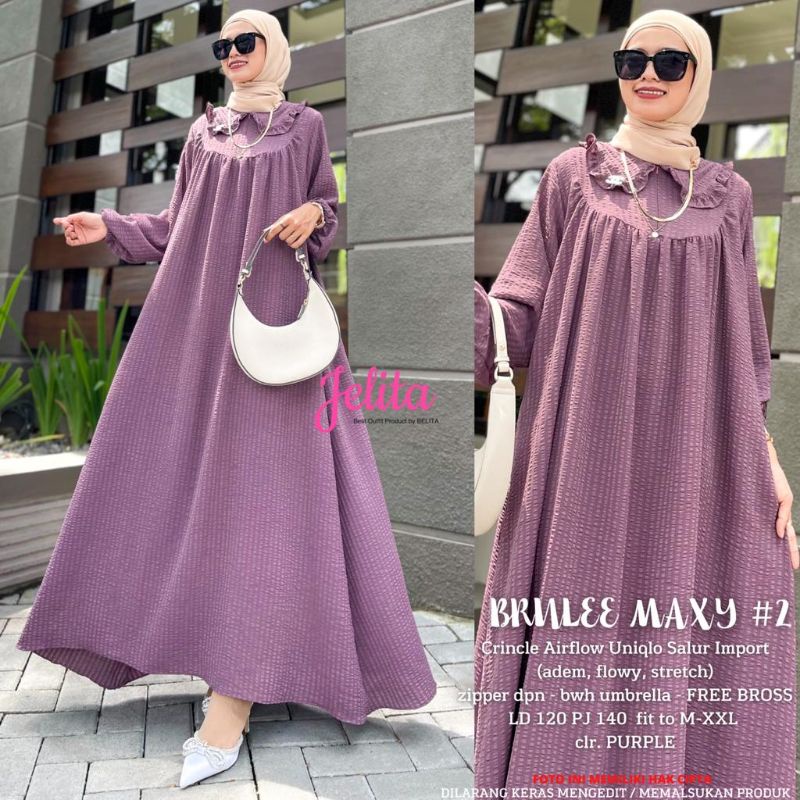 Brulee maxy#2 dress crincle airflow uniqlo salur lembut free bross jelita