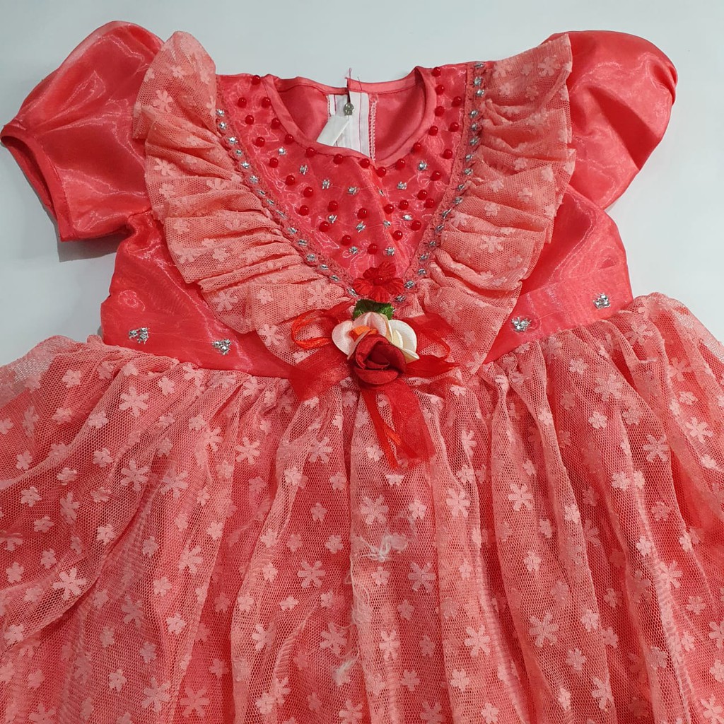 Dress Anak Perempuan 2 tahun 10 tahun Gaun Pesta Anak Import Murah Tile Tulle Organza Organdi KA87