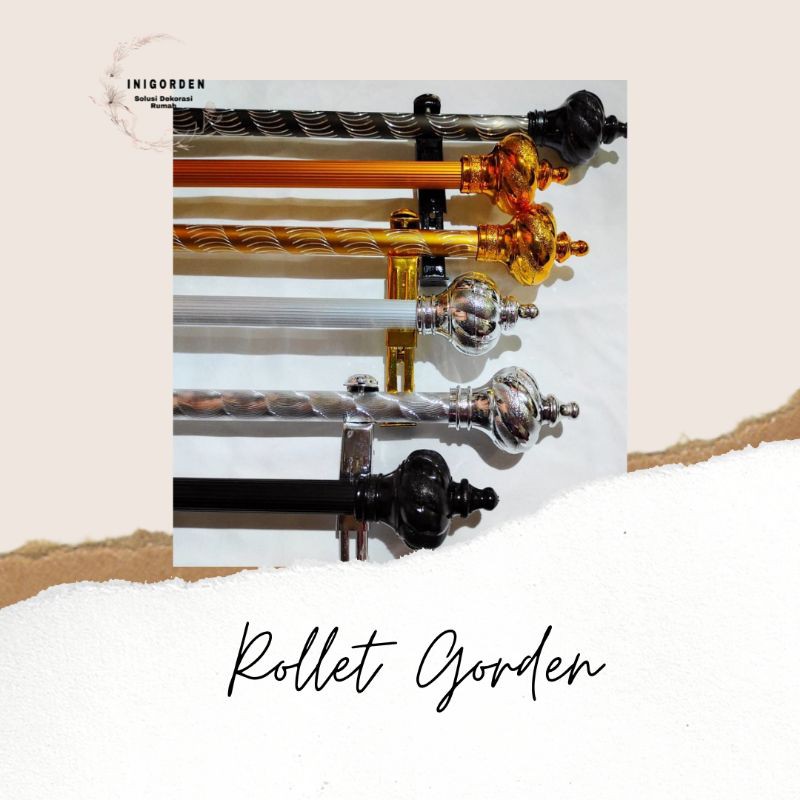 Besi Gorden/Batang Gorden/Rollet Gorden/rel gorden/gagang gorden polos dan kristal