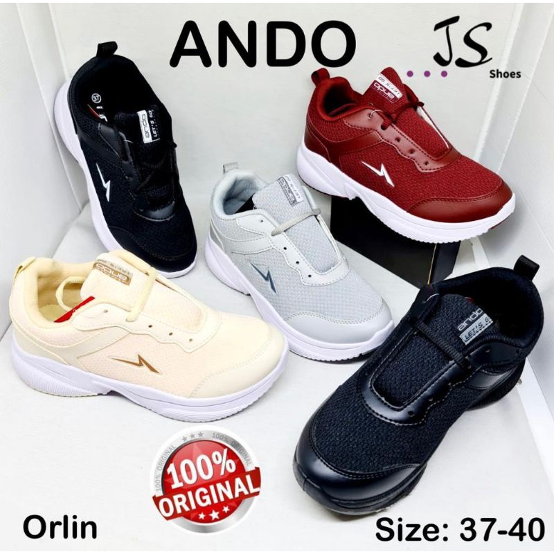 ANDO ORLIN - SEPATU SNEAKERS TALI WANITA DEWASA ANDO ORIGINAL