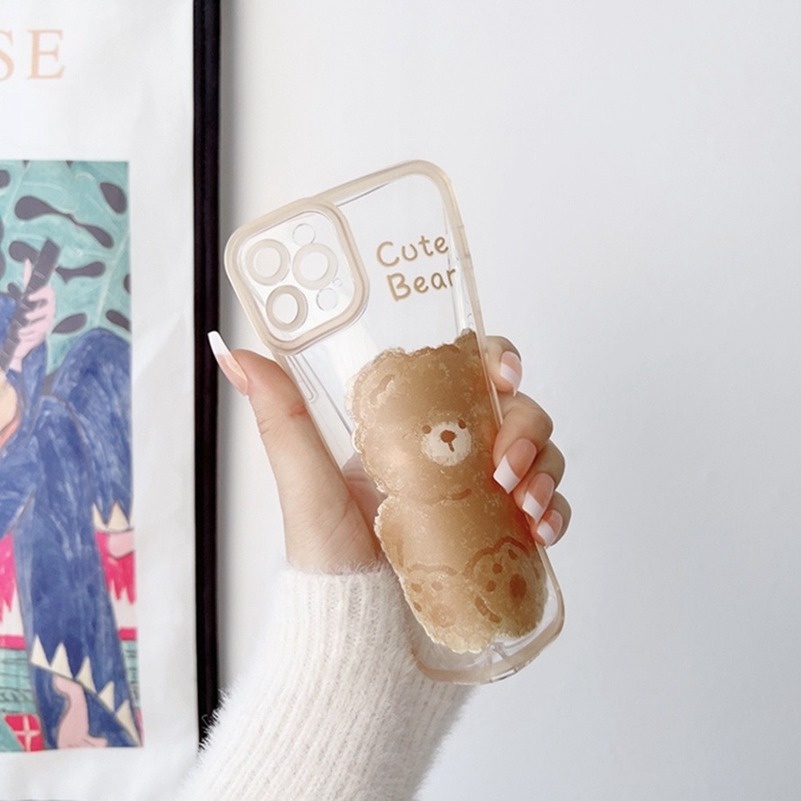 Soft Case Silikon TPU HD Untuk Compatible for iPhone 14 13 12 11 Pro Max Se 2020 X Xr Xs Max iPhone 7 8 6 6s Plus Couple duck mobile phone case Transparent silicone shockproof bumper protective Back Cover