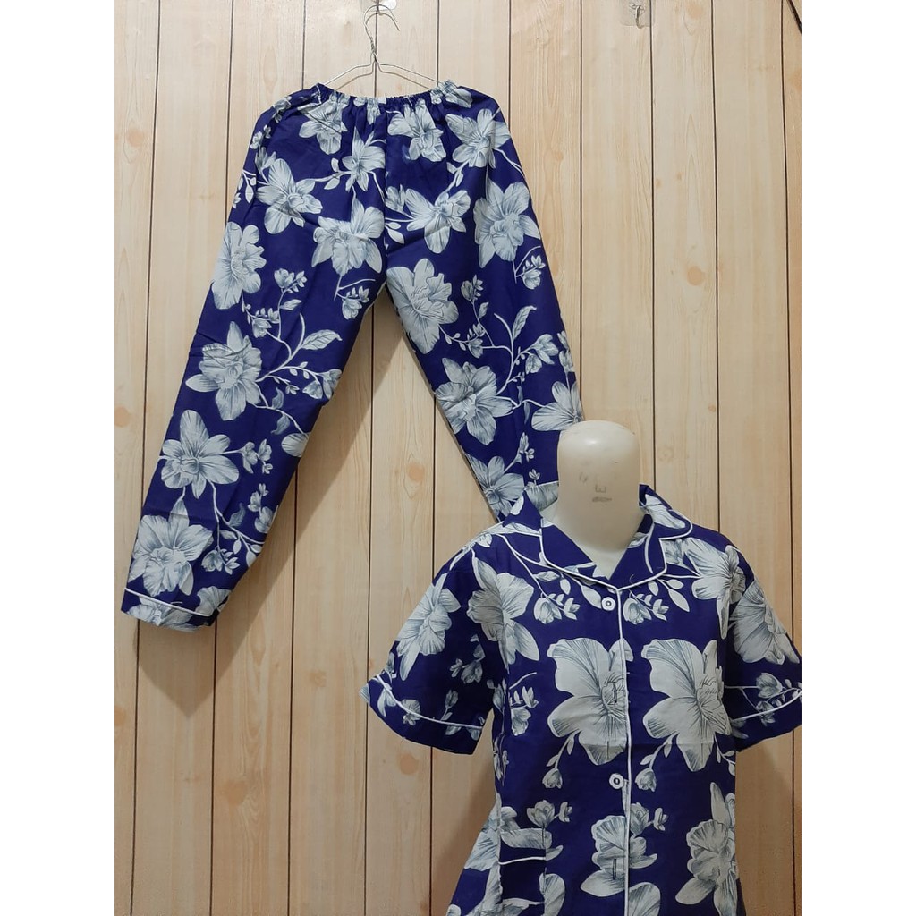 blinqshop baju tidur piyama CP KATUN PREMIUM MOTIF KEMBANG