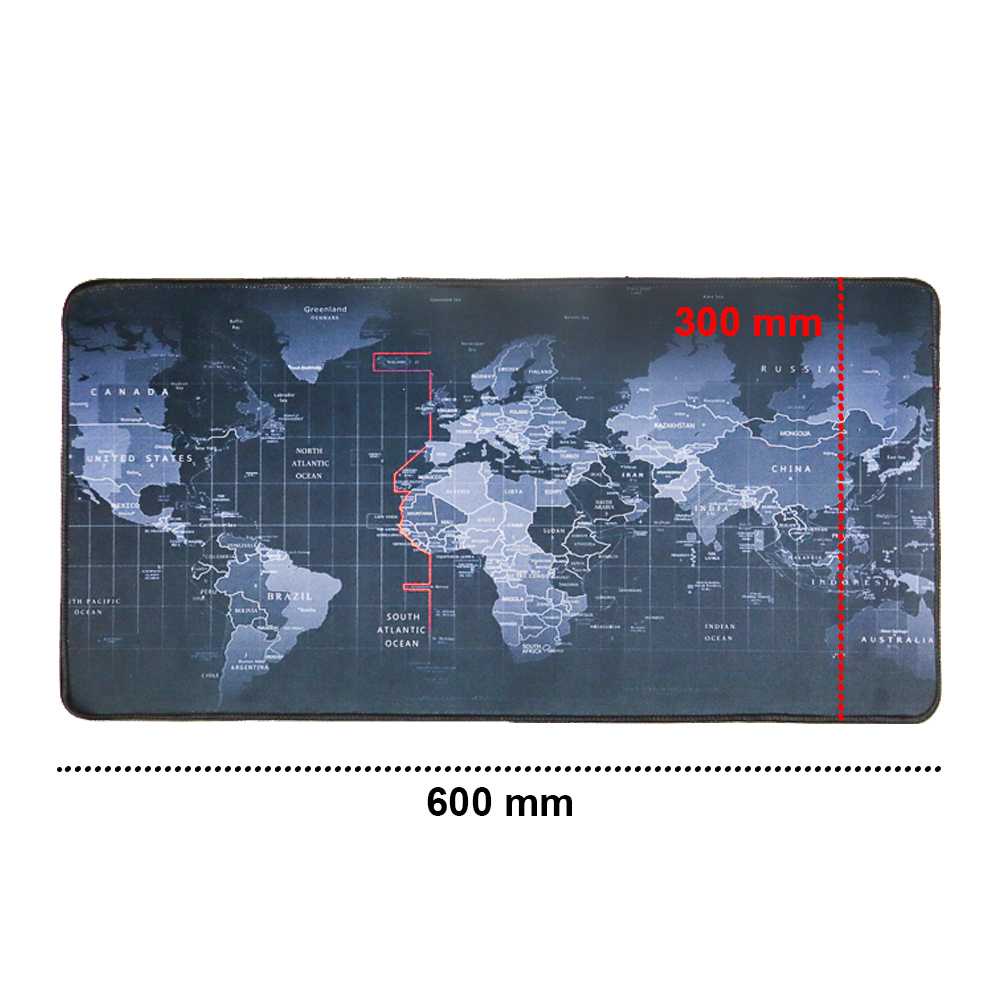 Gaming Mouse Pad Besar XL Desk Mat Anti Slip Motif Peta Dunia