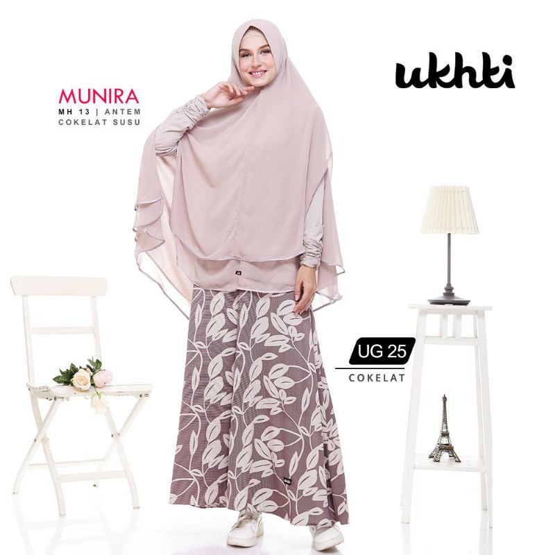 Gamis Ukhti UG25 Coklat/Gamis Ukhti Motif Limited
