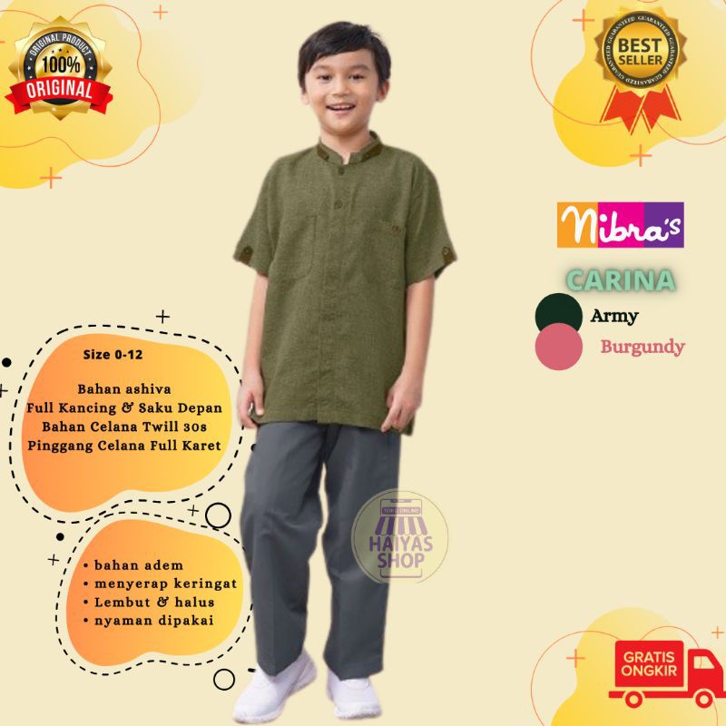 Baju koko anak laki laki/baju koko anak/setelan koko anak laki laki/koko anak nibras carina