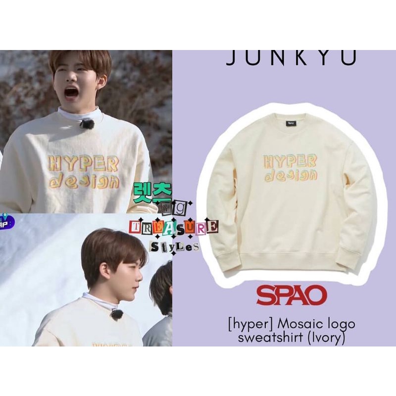 Sweater Basic Tresure Jungkyu Hyper Design DTF Print Gold