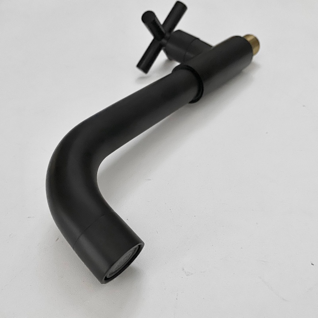 Kran air Tembok Baling panjang Long Hitam 57A -Keran air Tembok Wastafel Washtafel Kuningan BLack Bathroom Faucet