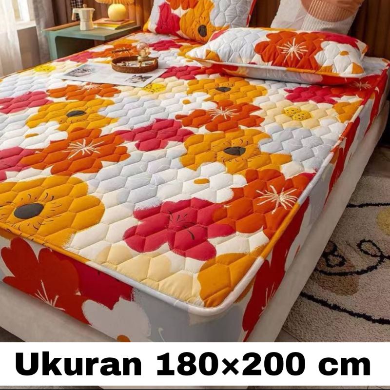 Sprei Waterproof ( Plus Sarung Bantal 2pcs ) Sprei protektor Sprei anti bocor ukuran 160x200 &amp; 180x200cm