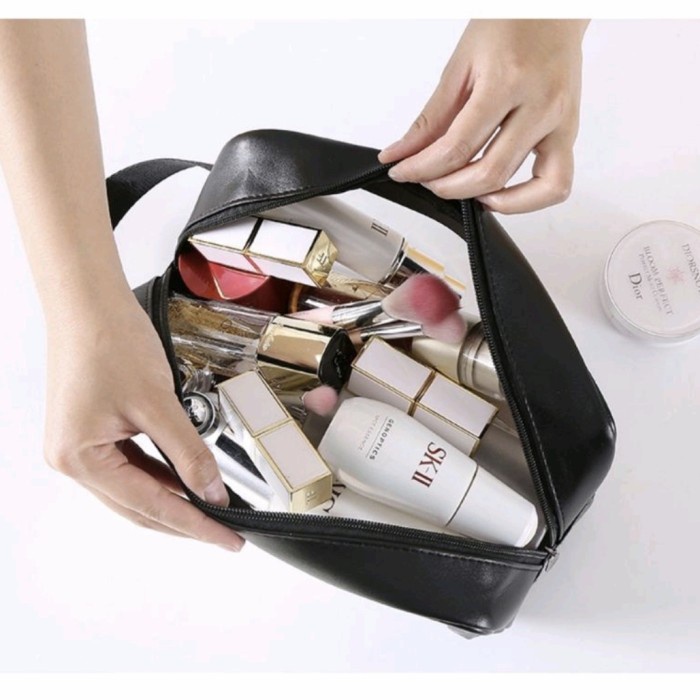 WASHBAG Tas Kosmetik Transparan Pouch MakeUp Toiletry Travel Anti Air