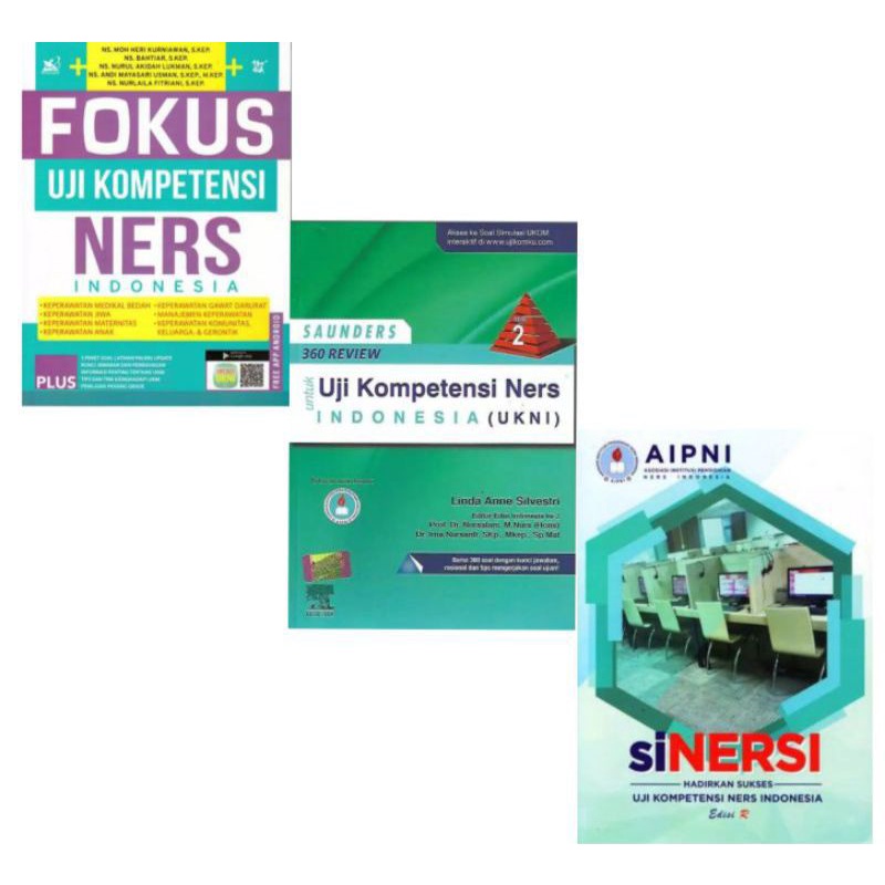 

paket 3 buku fokus ners, uji kompetensi ners UKNI SAUNDERS dan sinersi R