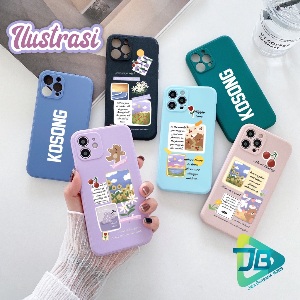 CASE CASING SOFTCASE SILIKON MACARON PELINDUNG KAMERA ILUSTRASI OPPO VIVO SAMSUNG XIAOMI REALME IPHONE ALL TYPE JB5567