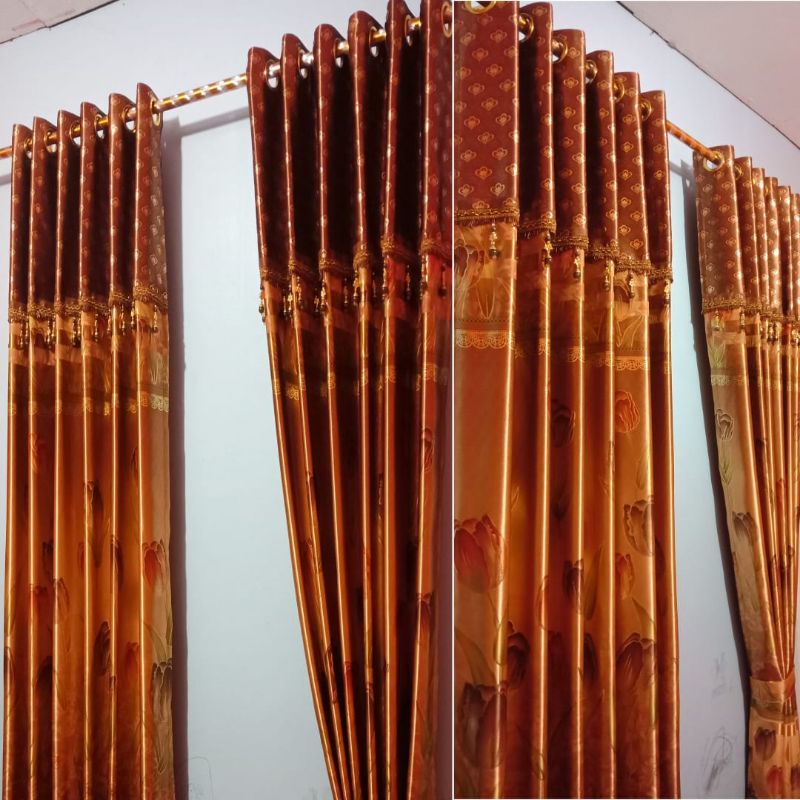 BISA COD BAYAR DI TEMPAT / gordeng blackout super tebal gordeng jendela kamar gordeng pintu kamar gorden pintu gorden jendela tirai jendela tirai pintu hordeng jendela kamar hordeng pintu kamar gorden jendela panjang gorden minimalis-Coklat