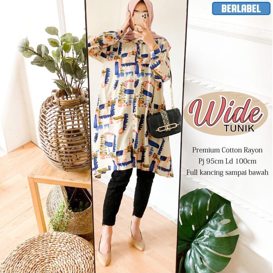 WIDE TUNIK  ABSTRAK  MOTIF  RAYON HITS SELEBGRAM Lazada 