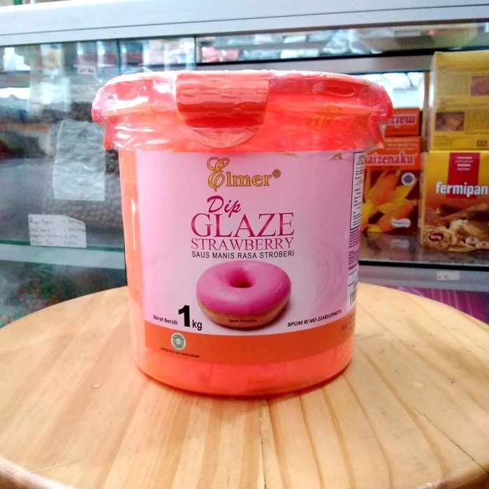 

PROMO GRAB/GOSEND Dip Glaze ELMER Strawberry berat bersih 1kg