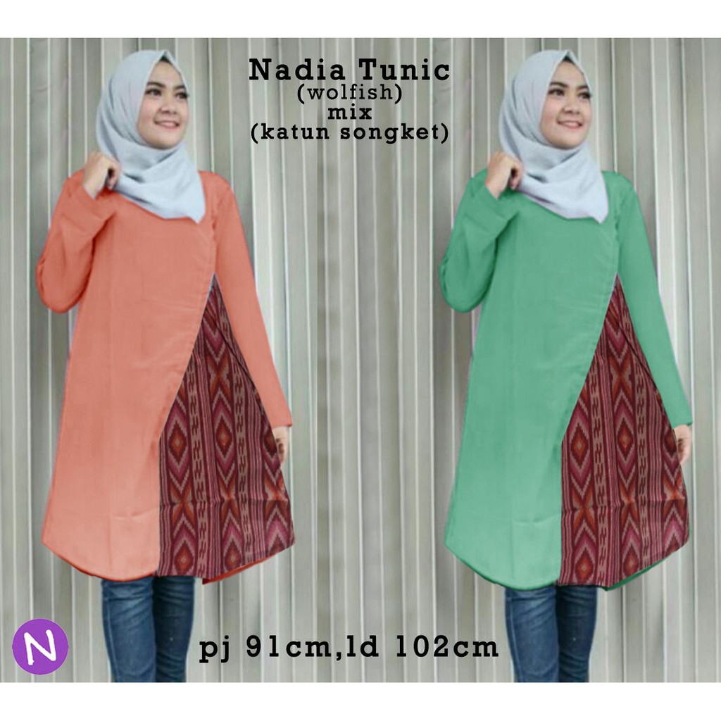 NADIA TUNIK Baju Atasan Tunik Muslim Wanita - L