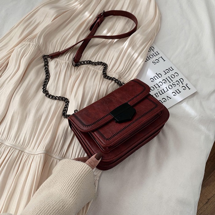 BJ15604 - BLACK/COFFEE/RED - TAS SLEMPANG JINJING TOTEBAG HANDBAG TALI RANTAI KULIT SINTETIS TAS WANITA FASHION IMPORT MODIS ELEGAN TERMURAH TERLARIS TERBARU BAGSTORE JAKARTA TAS BATAM LT1801 ELJ5604 JT07150 CR7540 BQ3203