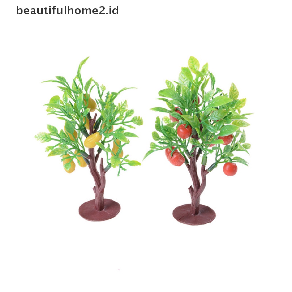 (Beautifulhome2) Buku Literatur Bahasa MandarinId 2pcs Miniatur Pohon Buah 10cm Untuk Rumah Boneka