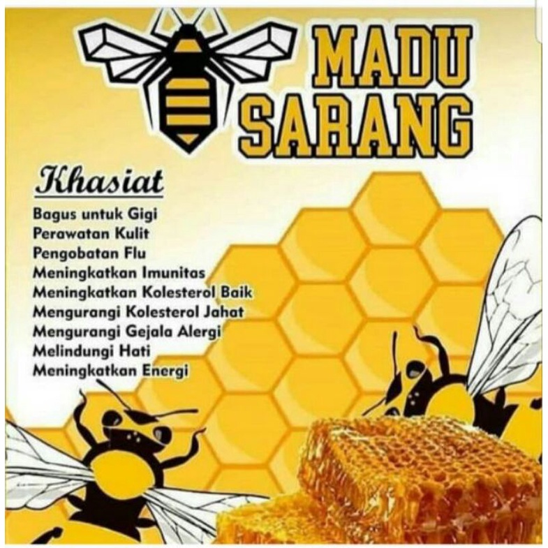 

Sarang Madu Original Lebah Tawon mellifera Hutan dari Sarangnya kemasan (500g)