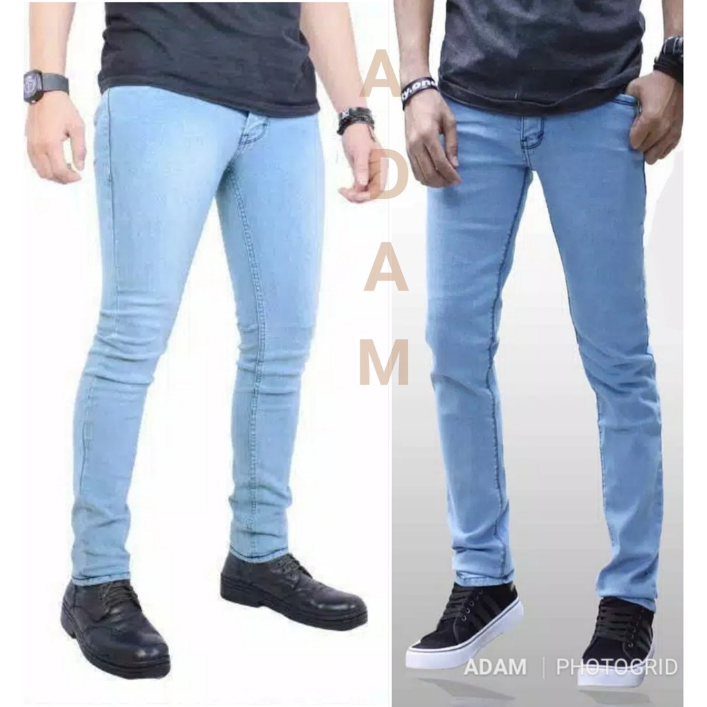  Celana  jeans  pensil skinny slimfit hitam biru  dongker biru  