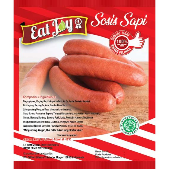 

Eatjoy / Eat Joy sosis sapi 500gr