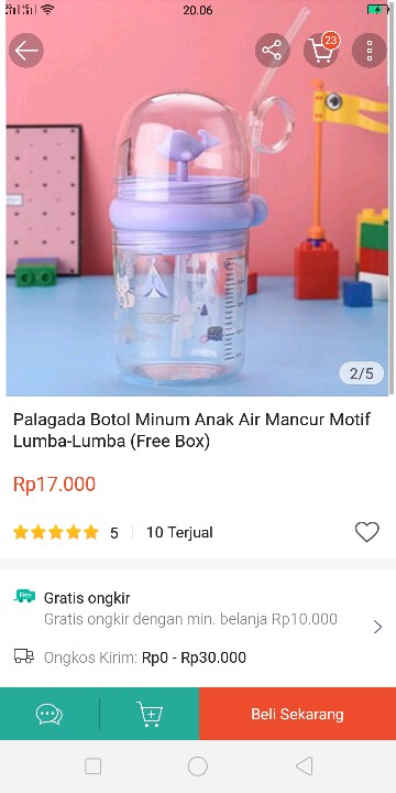 Botol Lumba Lumba Air Minum Anak Motif Karakter Lumba-lumba Children Pot Paus Mancur