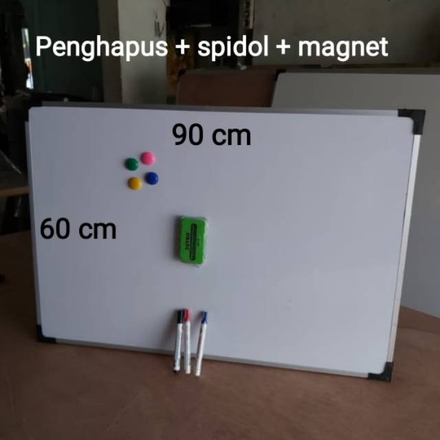 

White board + spidol + Penghapus + magnet