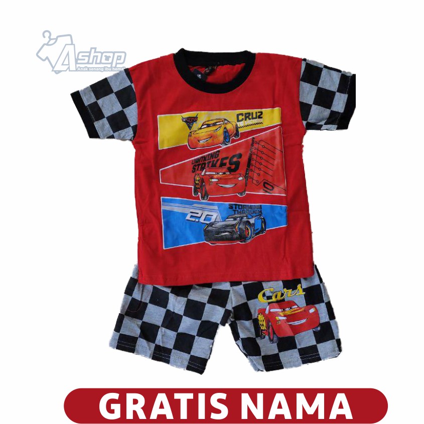 Baju Anak Setelan Cars