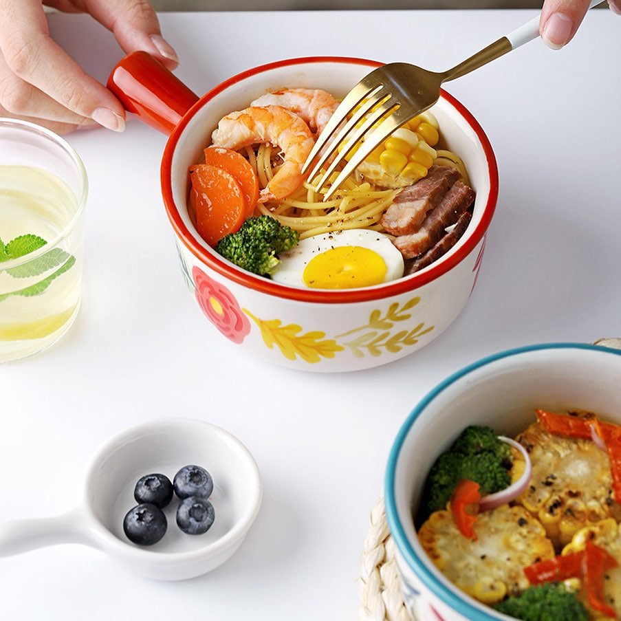 Seasons Series Soup Bowl with Lid Mangkuk Soup bahan keramik