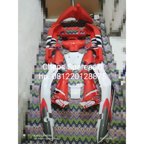 body satria 120 ru lumba merah putih