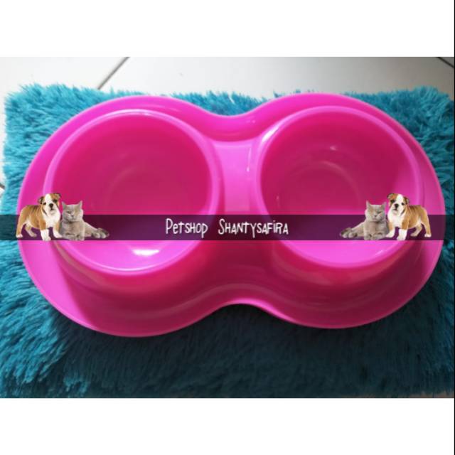 Tempat Makan TEBAL Kucing Anjing Kelinci Anti Semut Double Pet Dish