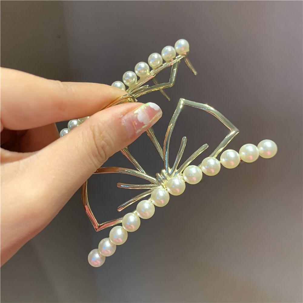 DYRUIDOJ Pearl Hair Claw Shark Clip Korea Perempuan Mandi Telinga Kelinci Alloy Wanita Hair Clips