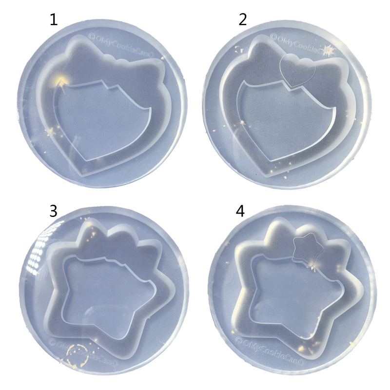 Siy Cetakan Resin Bahan Silikon Bentuk Bintang / Pita Untuk Kerajinan Tangan DIY
