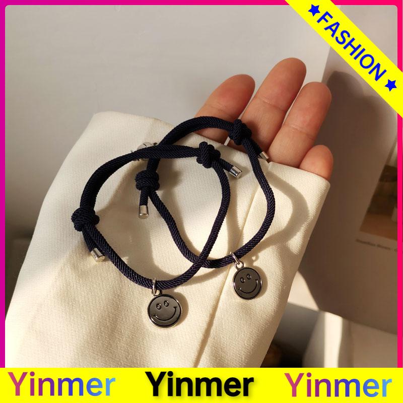 COD✨ 2 Pcs/Set Gelang Pasangan Yang Tersenyum Gelang Couple Tenunan Tangan Baru Aksesoris Perhiasan Fashion Korea-Yinmer