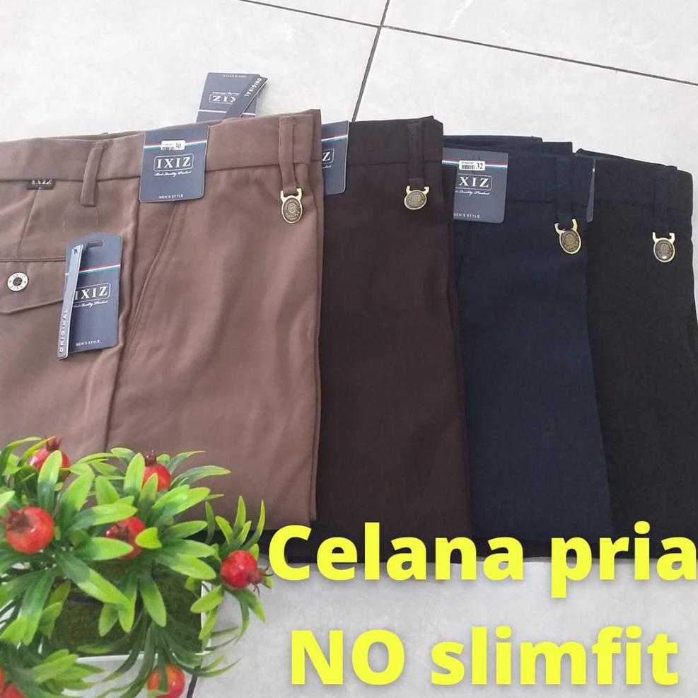 AE.01Jl22ˢ | celana bahan pria celana kerja pria celana formal pria  reguler tidak slim fit celana p
