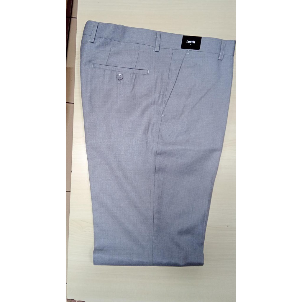 Lawell schoeller celana formal regular abu muda