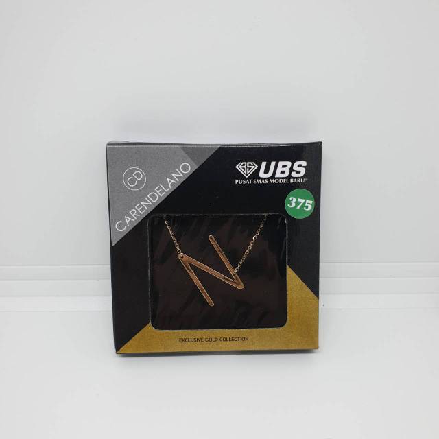 Kalung Emas 375 Alpha Beta Milea UBS Carendelano Huruf N