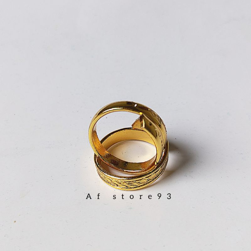 Cincin Logam Kuningan, Cincin Koin91, Ukir Pasir, Lapis Mas