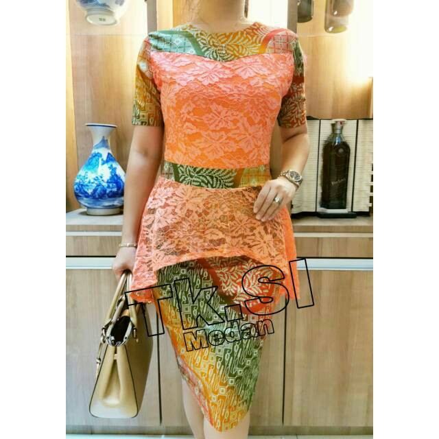 DRES BATIK BROKAT KOMBINASI 2121