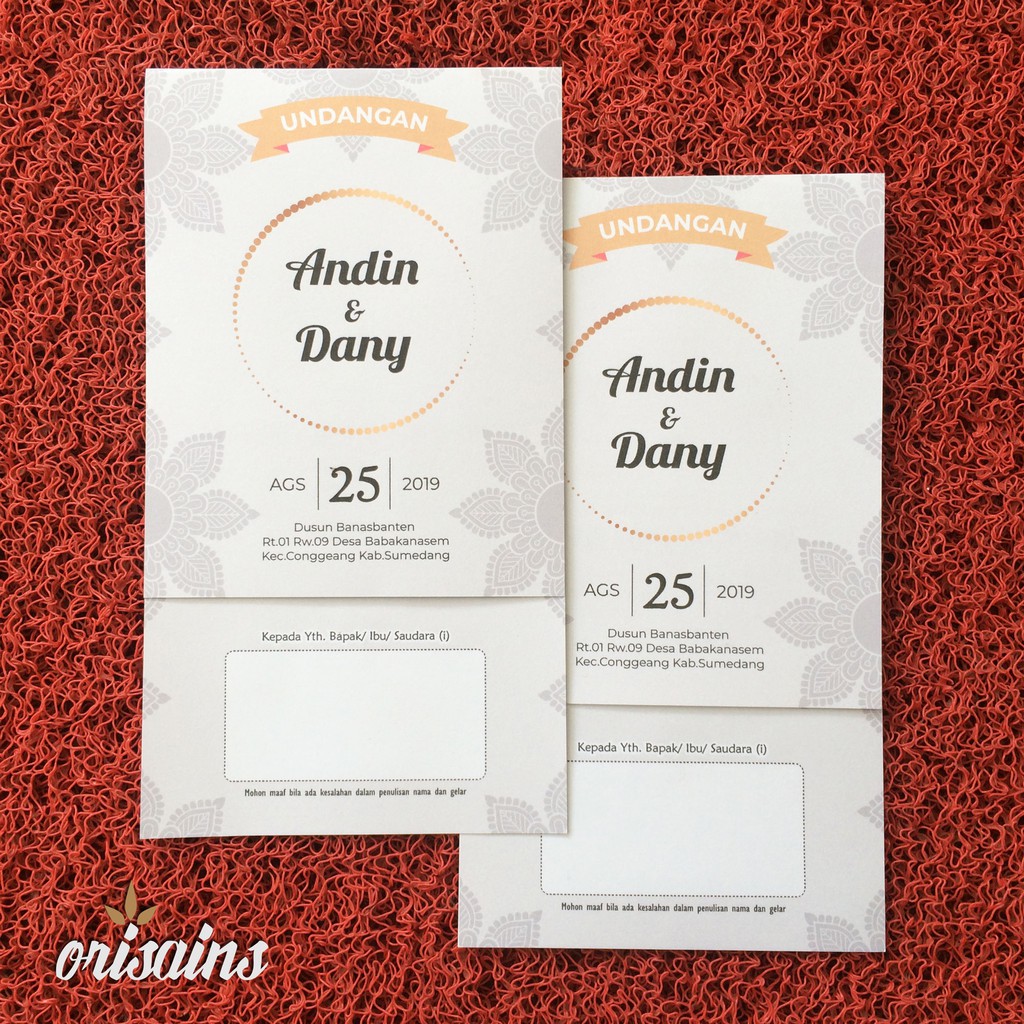 Promo Cetak Kartu Undangan Pernikahan Unduh Mantu Undangan Orang Tua Motif Elegan Shopee Indonesia