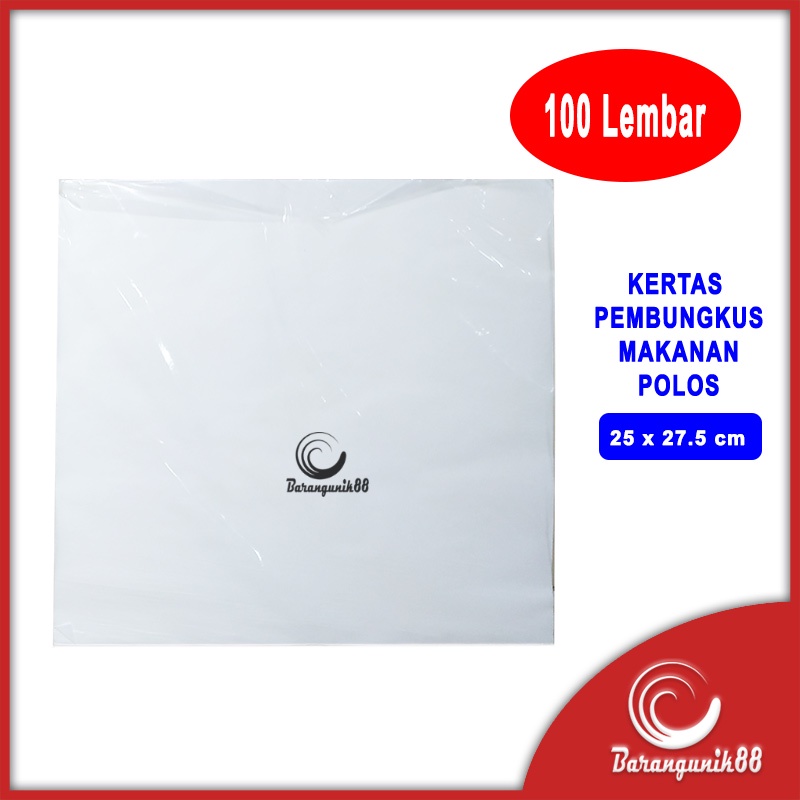 [Polos] Kertas Nasi Laminasi 25x27.5cm Kertas Burger Wax Paper Wrap Kebab Sandwich Anti Lengket 100L