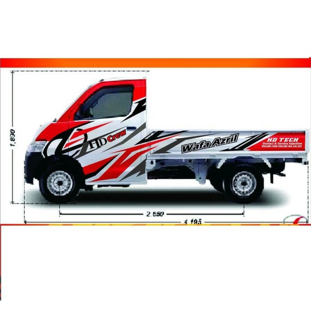 cuting stiker custom mobil Striping Variasi Stiker Mobil Pickup Grandmax Apv Stiker Custom Teks