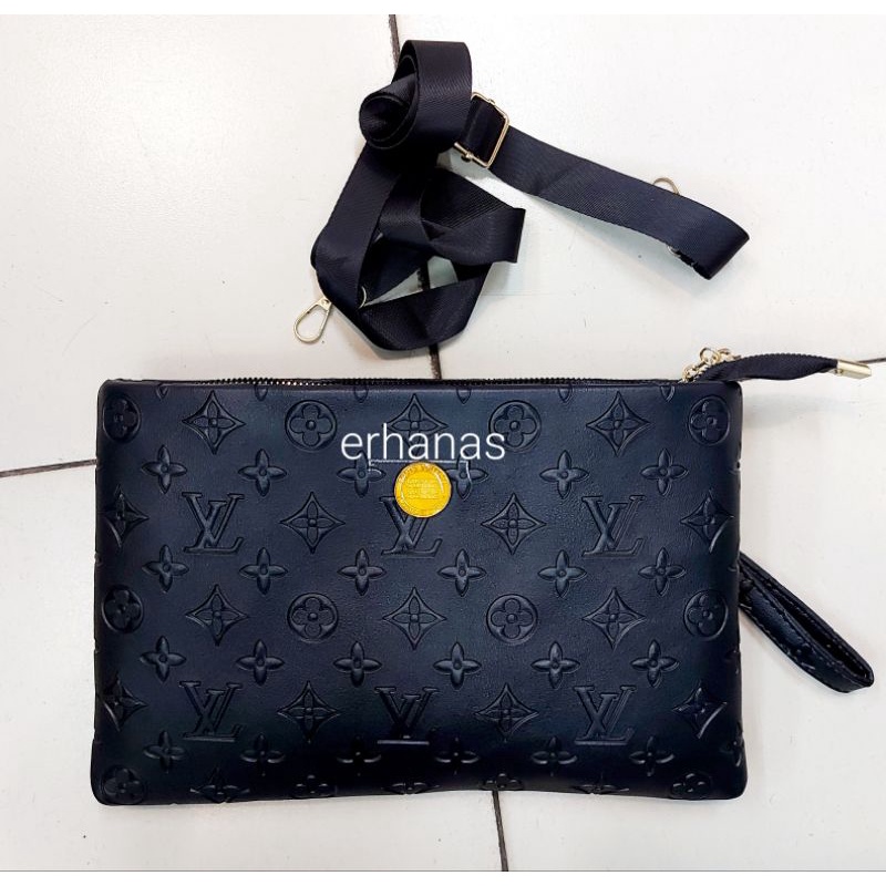 CLUTCH LV HITAM TAS WANITA DOMPET BESAR 1R CTR