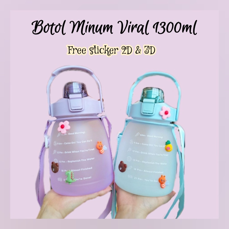 BOTOL AIR MINUM 1.3 LITER - BOTOL MINUM VIRAL KOREA KEKINIAN 1300 ML