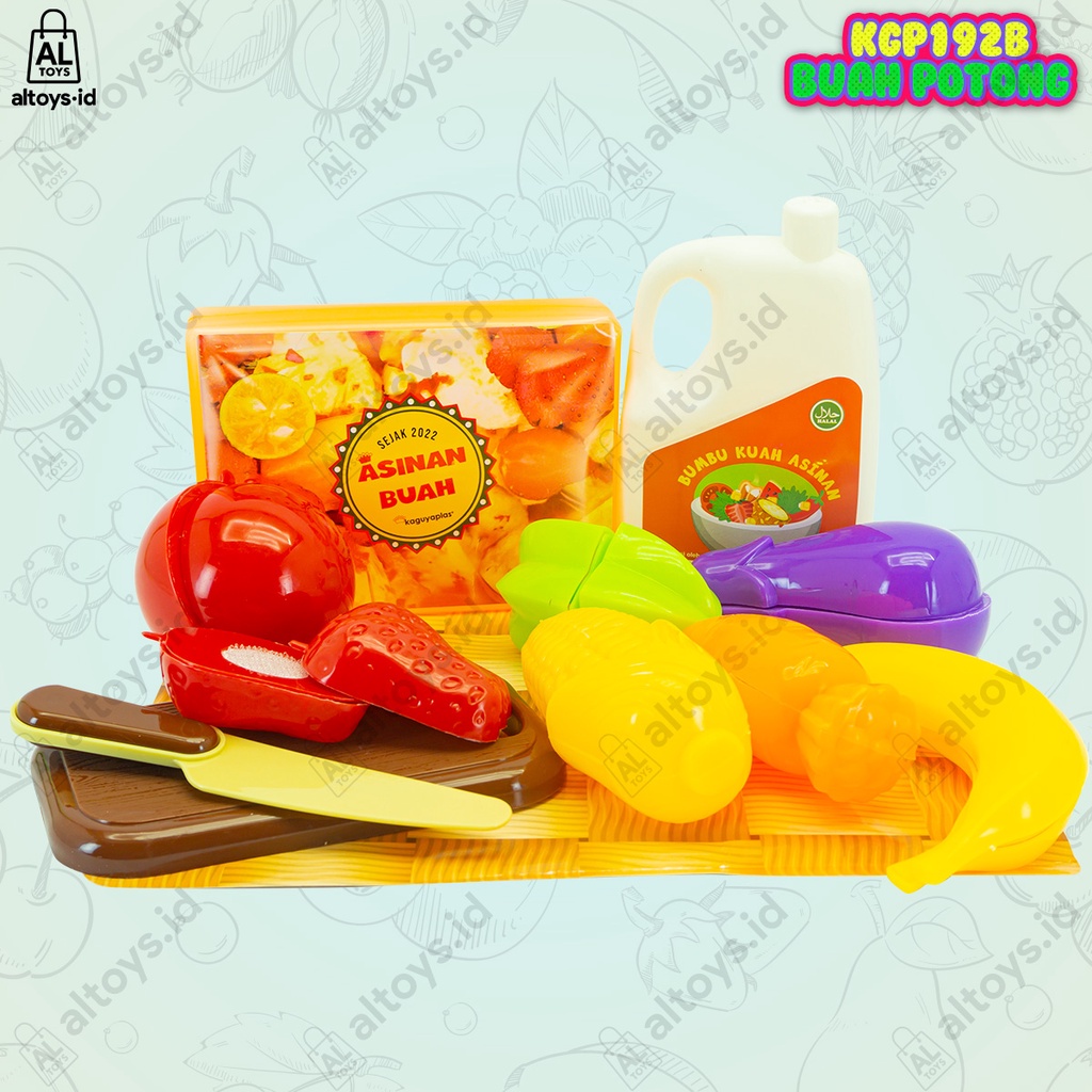 Mainan Anak Perempuan Masakan Buah Potong Set Lengkap Mainan Koki Cilik Frash Fruit Cutter Toy